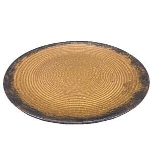 Vintage California Pottery 11 in Platter Circa 1950 Made in the USA Brown Swirl